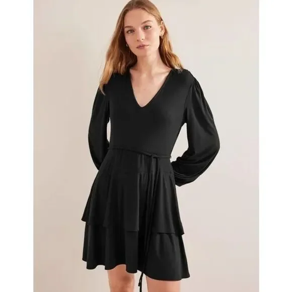 chinese dress ladies Mini Boden College Navy Foil Bunnies Long Sleeve Fun Jersey Dress main image 0
